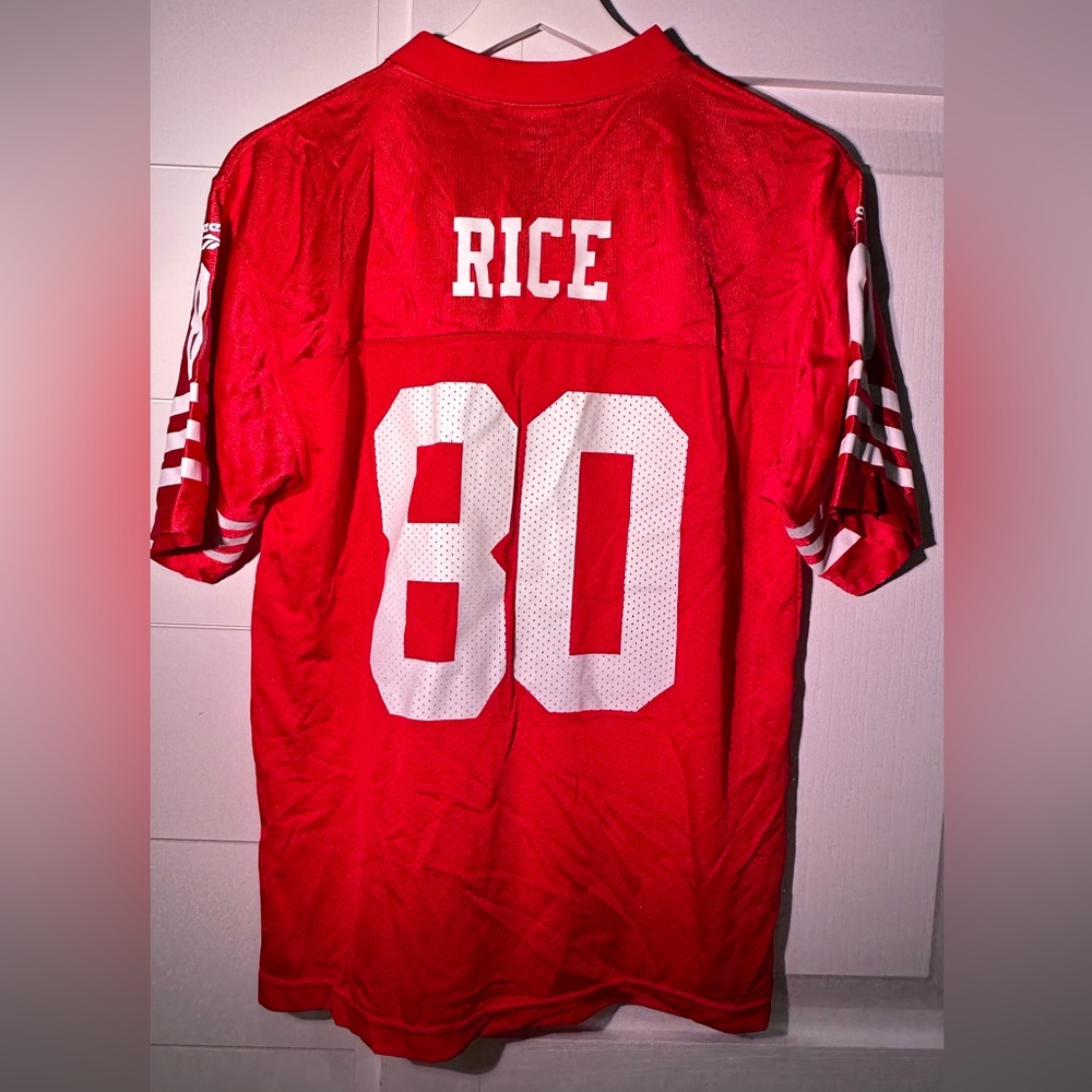 EUC Rebook NFL 49ers Jersey Large kids size 14-16